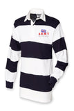 Army be the best  long stripe rugby shirt